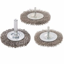 3 PACK ROTARY STAINLESS STEEL WIRE WHEEL BRUSH SET 50mm 75mm 100mm GRIND... - $16.21