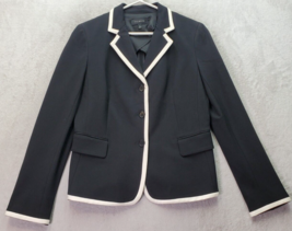 Talbots Blazer Jacket Womens Sz 8 Black Long Sleeve Single Breasted Thre... - $32.37