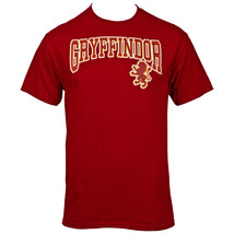 Harry Potter Hogwarts Team Gryffindor Letterman Style T-Shirt Red - £12.78 GBP