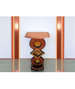 Unique Copper &amp; Gold wooden pedestal stand 25&quot; h by Alisa - $5,489.76 MXN