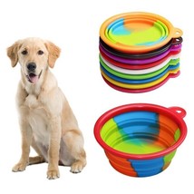 Bowl for Dogs Portable Silicone Folding Travel  Feeder &amp; Water Container - £5.12 GBP