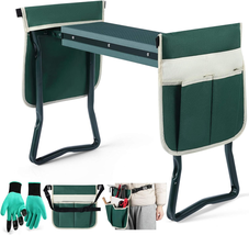 Heavy Duty Folding Garden Stool Kneeler and Seat W/ 2 Ex-Large Pouches M... - £44.62 GBP+