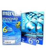 5 VHS Maxell T-120 GX 6 Hour Video Tapes 4 Sealed, 1 Open Blank - £9.53 GBP