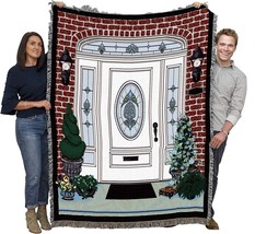 Front Door Blanket - Made In The Usa Tapestry Throw From Cotton - Housewarming - $77.92