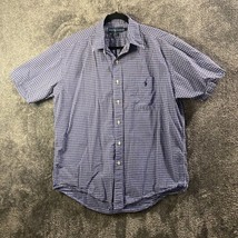 Vintage Ralph Lauren Shirt Mens Large Blake Blue Plaid Baggy Pony Button Up y2K - £9.97 GBP