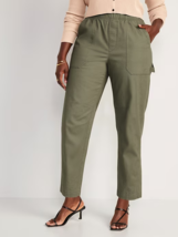 Old Navy High Rise Pulla Utility Pants Womens L Tall Green Pull On Stretch NEW - £23.56 GBP