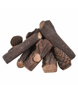 9PCS Ceramic Wood Gas Log Set Fireplace Imitation Wood Propane Firepit Logs - £44.06 GBP