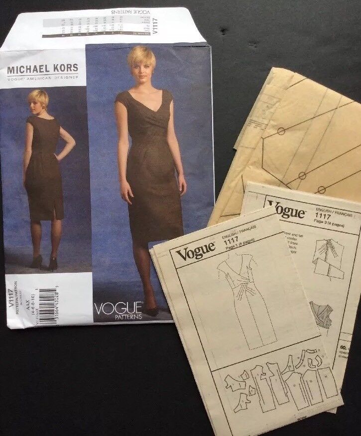 Primary image for Vogue American Sewing Pattern Micheal Kors  V1117 4 6 8 10 Dress Fitted Uncut FF