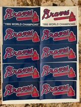 Lot of 8 Vintage Atlanta Braves MLB Baseball 1995 World Champions Sticker 2 w yr - £11.59 GBP