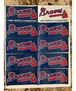 Lot of 8 Vintage Atlanta Braves MLB Baseball 1995 World Champions Sticke... - £11.65 GBP