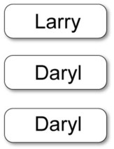 LARRY, DARYL and his other Brother DARYL from the Bob Newhart show Name Badges T - £22.37 GBP