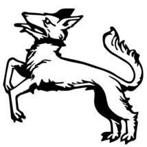 Dog Heraldic #4 Fox sticker VINYL DECAL Medieval Renaissance Heraldry Armorial - £5.69 GBP