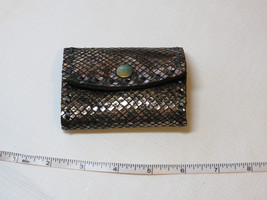 Handmade leather key holder black gold w/ black stitching 3.75&quot; X 2.5&quot; - £9.30 GBP