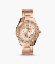 NEW WITH BOX FOSSIL women’s Stella Multifunction Rose-Tone Stainless Ste... - £77.68 GBP