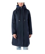 Bernardo Womens Raincoat Navy Blue Removable Bib Full-Zip Pockets Midweight - $1,469.51 MXN