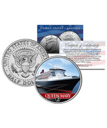 RMS QUEEN MARY 2 Ocean Liner Colorized JFK Half Dollar Coin - U.S. Legal... - £6.68 GBP