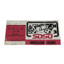 SDSU - BYU Cougars Football Ticket Stub 10/17/1981 Jim McMahon Steve Young - £9.66 GBP