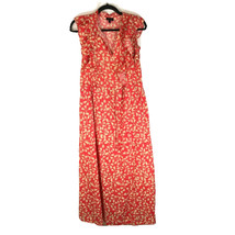 Who What Wear Maxi Dress Ruffle Drawstring Floral Pockets Prairie Red Size S - £15.15 GBP