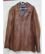2XL American Base New York Brown Leather Jacket Coat - $19.79
