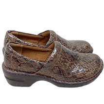 BOC Born Concept Womens 40.5 US 9 Snakeskin Patent Leather Nurse Clogs Shoes - £29.42 GBP