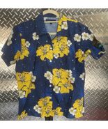 Hawaiian Blue Floral Men&#39;s Shirt Short Sleeve w/ U.S. Space Force Patch ... - $41.34 CAD