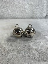 2 Large Silver Christmas Jingle Bells with Star Cutout 2 1/2” Bell Ornament - $9.58