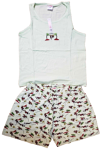 Ladies 2 piece Pajamas Green Monkey Shorts and Top Set Medium New Tags F... - £8.20 GBP