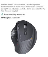 ProtoArc EM01 NL Ergonomic Bluetooth Wireless Trackball Mouse Rollerball... - $712.75 MXN