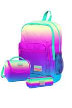 Color Transition Rainbow 4 Compartment School Bag, Pencil Holder, Lunch Box Set  - £166.41 GBP