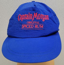 Vintage Captain Morgan Spiced Rum Blue Snapback Hat Cap Nylon Baseball Hat - £9.83 GBP