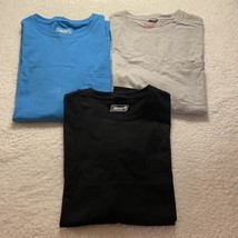 Coleman Pocket T-Shirts, Lot of 3, Large, Blue, Black, Gray, Cotton Blend - £24.20 GBP