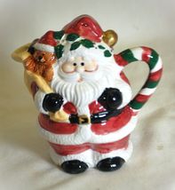 Santa Claus Teapot or Candy Cane Holder Christmas Xmas Figurine - $12.86