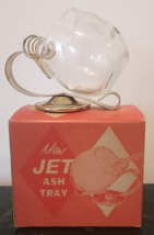 Vtg 1950&#39;s Jet Ash Tray Mid Century Modern Removable Glass Bowl MCM - £31.14 GBP
