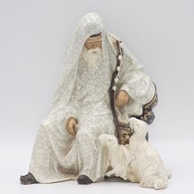 Fait à la Main Céramique Sculpture Vieux Berger Avec Mouton - $336.24
