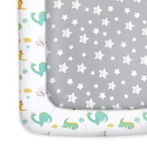 Pack And Play Sheets, 2 Pack Mini Crib Sheets, Stretchy Pack N Play Play... - £25.71 GBP