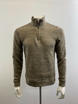 Old Navy 1/4 Zip Mock Neck Pullover Size Medium Brown Long Sleeve Polyester - £11.69 GBP