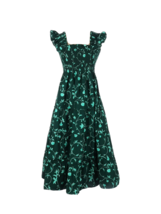 NWT Hill House Ellie Nap Dress in Green Botanical Floral Smocked Midi Ruffle S - £116.05 GBP