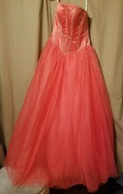 Tiffany Designs Style 6449 Peach Strapless Ball Gown Dress Size 8   G006 - £145.11 GBP