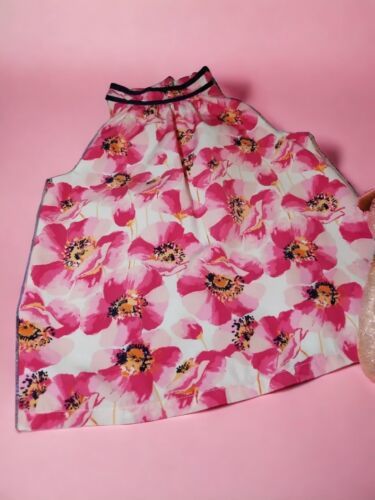 Primary image for Janie & Jack 4T 4 Pink Floral Blossom Sleeveless Lined Dress Mandarin Collar 