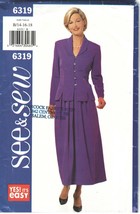 Misses' TOP & SKIRT 1999 Butterick S&S Pattern 6319 Sizes 14-16-18 UNCUT - $12.00