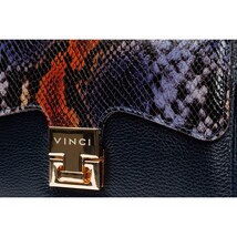 The Venezia Navy Blue Leather Handbag image 3