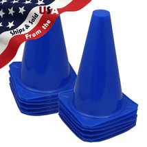 BRAND NEW ~ US SELLER ~ BLUE CONES 9&quot; Tall Traffic Safety Training ~ Qty 12 - £27.52 GBP