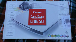 Canon SCANNER - CanoScan LiDE 50 USB Flatbed Scanner Original Box &amp; Papers Soft - £35.05 GBP