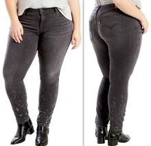 Levi&#39;s 711 Skinny Women&#39;s Plus Size Jeans Mid-Rise, Dark Grey Size 22W, 24W - £21.34 GBP