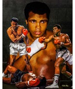 Muhammad Ali Legendary Boxer Collage Sonny Liston Knock Out Cassius Clay Boxing  - £10.19 GBP