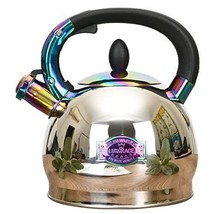 Stainless Steel Whistling Tea Kettle Capsulated Quick Heat Distribution ... - $54.39