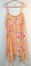 Torrid WM Plus 5 (US 5X/28) Orange Floral Handkerchief Hemline Smocked Sundress - $24.18