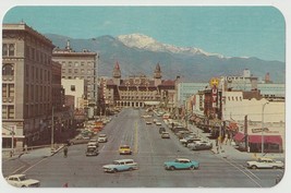 Pikes Peak Avenue Colorado Springs Colorado Vintage Postcard Unposted - £3.83 GBP