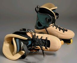 Vintage FILA Urban Style Aggressive Inline Skates Tan Teal Black Size 10.5 - $297.00