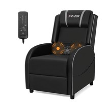 Massage Gaming Chair Recliner with Adjustable Footrest and Back w/ Gray ... - €173,31 EUR